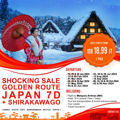 SHOCKING SALE GOLDEN ROUTE JAPAN + SHIRAKAWAGO 7D